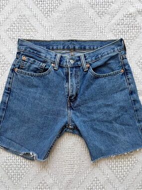 Levi's Raw Hem Classic Indigo Denim Shorts